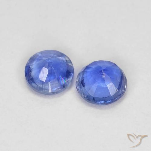 Gemas de Cianita Azul oscuro natural de 0.45 ct, Redondo, VS-SI