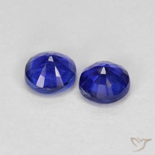 Gemas de Cianita Azul oscuro natural de 0.55 ct, Redondo, VS