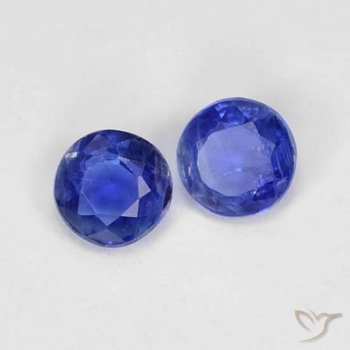 Gemas de Cianita Azul marino natural de 0.50 ct, Redondo, VS