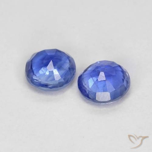 Gemas de Cianita Azul marino natural de 0.50 ct, Redondo, VS
