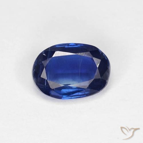 0.98ct Natural Azul oscuro cianita, Ovalada, VS