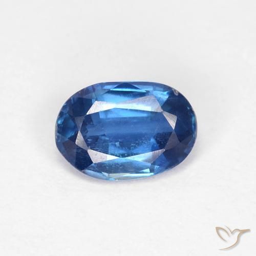 0.87ct Natural Azul marino claro cianita, Ovalada, VS