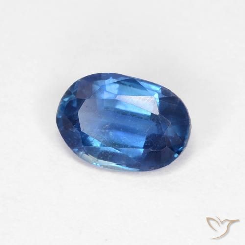 Cianita Azul marino claro natural de 0.87 ct, Ovalada, VS
