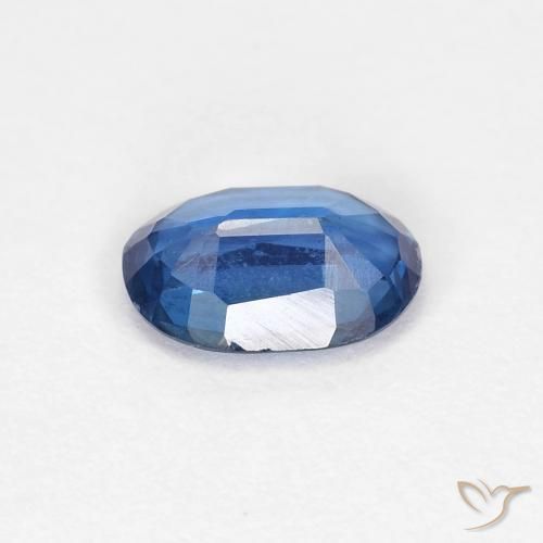 Cianita Azul marino claro natural de 0.87 ct, Ovalada, VS