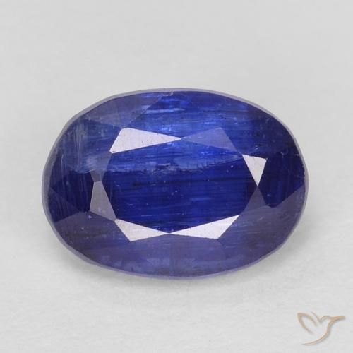 1.07ct Natural Azul marino intenso cianita, Ovalada, SI