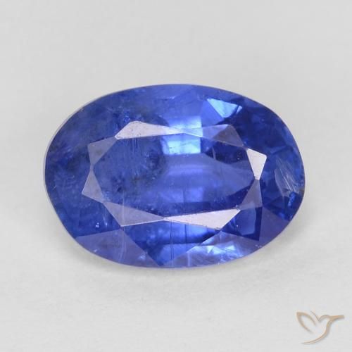 0.91ct Natural Azul oscuro cianita, Ovalada, SI
