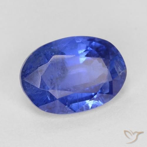 Cianita Azul oscuro natural de 0.91 ct, Ovalada, SI