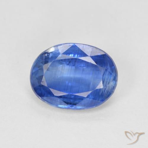 1.55ct Natural Azul oscuro cianita, Ovalada, SI