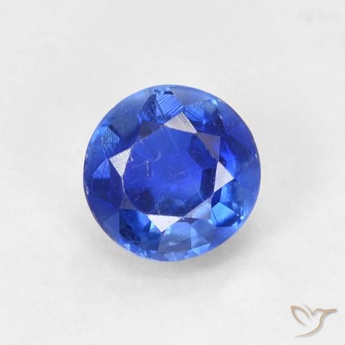 0.80ct Natural Azul marino Cianita, Redondo, VS