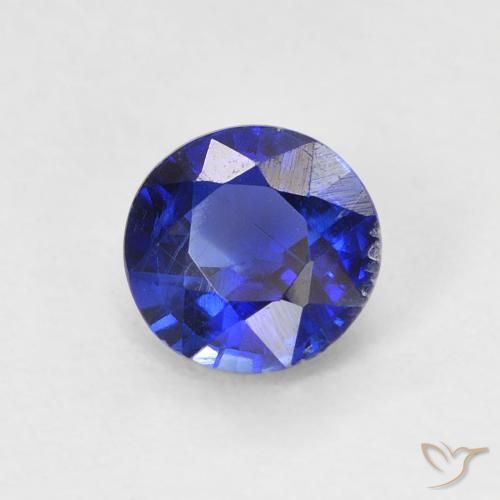 0.66ct Natural Azul marino Cianita, Redondo, VS