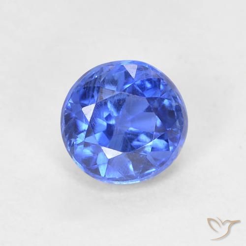 0.78ct Natural Azul oscuro Cianita, Redondo, VS-SI