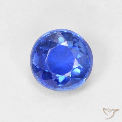 0.73ct Natural Azul oscuro Cianita, Redondo, VS-SI