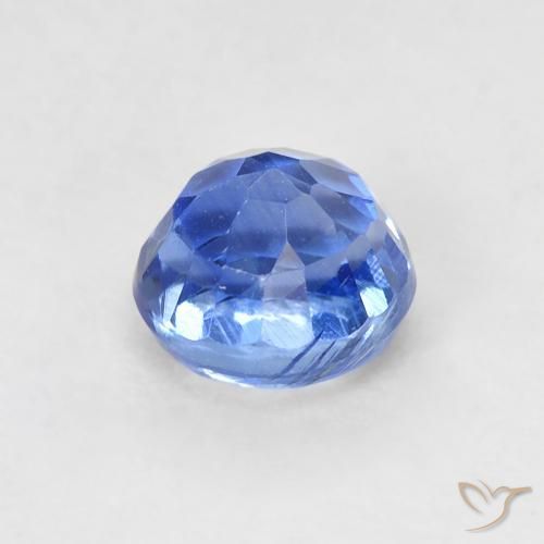 Cianita Azul oscuro natural de 0.91 ct, Redondo, VS