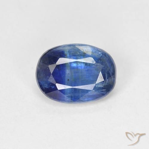 1.63ct Natural Azul oscuro cianita, Ovalada, SI