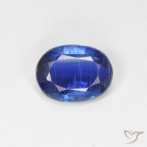 1.36ct Natural Azul oscuro cianita, Ovalada, SI