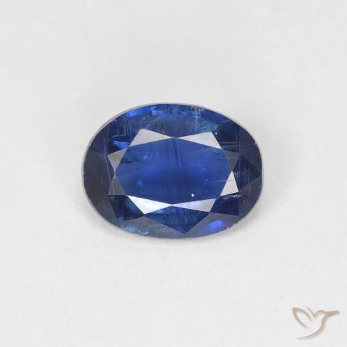 1.35ct Natural Azul oscuro cianita, Ovalada, SI