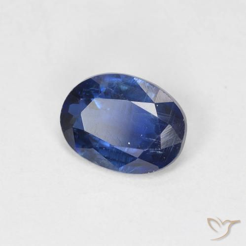 Cianita Azul oscuro natural de 1.35 ct, Ovalada, SI