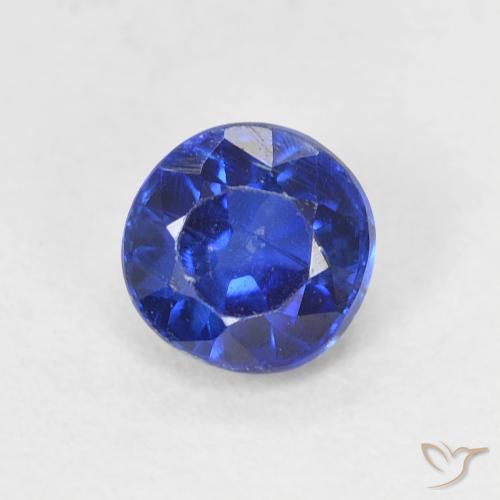 0.64ct Natural Azul oscuro Cianita, Redondo, VS-SI