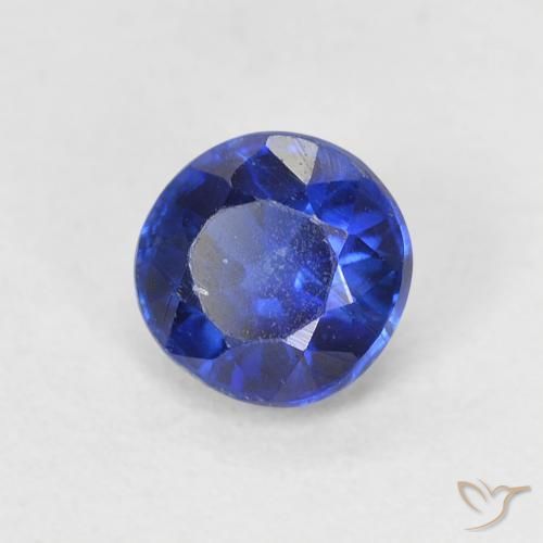 Cianita Azul oscuro natural de 0.64 ct, Redondo, VS-SI
