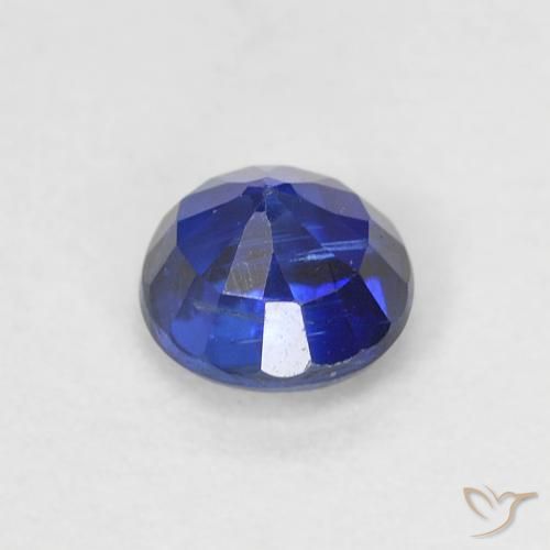 Cianita Azul oscuro natural de 0.64 ct, Redondo, VS-SI