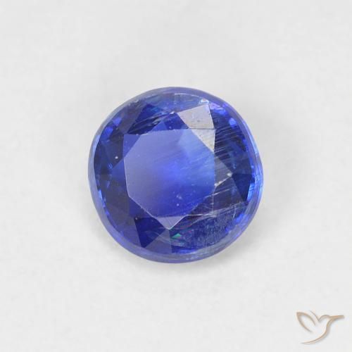 0.64ct Natural Azul oscuro Cianita, Redondo, VS-SI