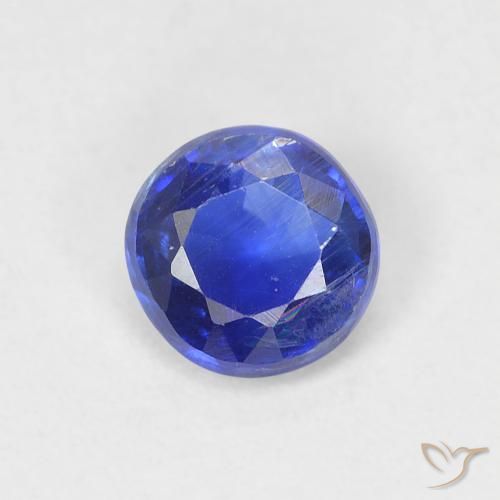 Cianita Azul oscuro natural de 0.64 ct, Redondo, VS-SI