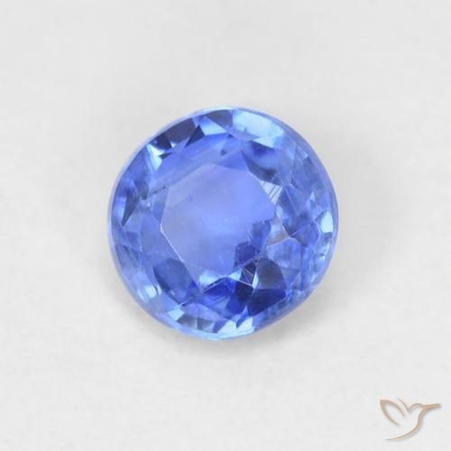 0.62ct Natural Azul marino claro Cianita, Redondo, VS-SI