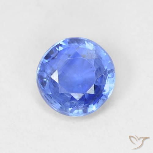 Cianita Azul marino claro natural de 0.62 ct, Redondo, VS-SI