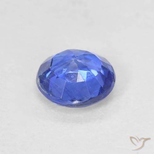 Cianita Azul marino claro natural de 0.62 ct, Redondo, VS-SI