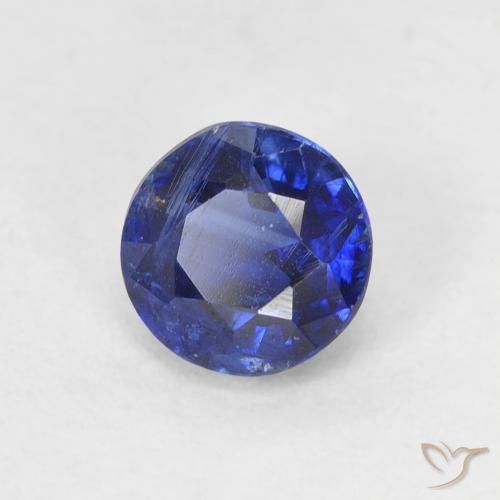 Cianita Azul oscuro natural de 0.76 ct, Redondo, VS-SI