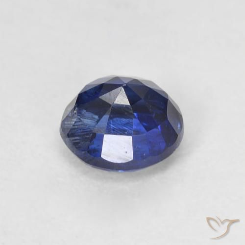 Cianita Azul oscuro natural de 0.76 ct, Redondo, VS-SI