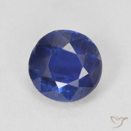 0.78ct Natural Azul oscuro Cianita, Redondo, VS