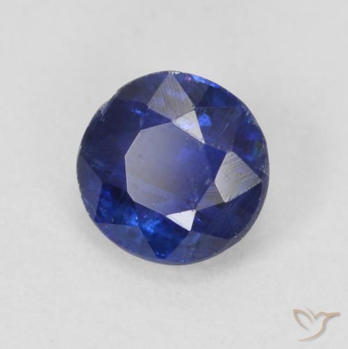 Cianita Azul oscuro natural de 0.78 ct, Redondo, VS