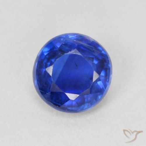 0.70ct Natural Azul oscuro cianita, Redondo, VS-SI, Photo A
