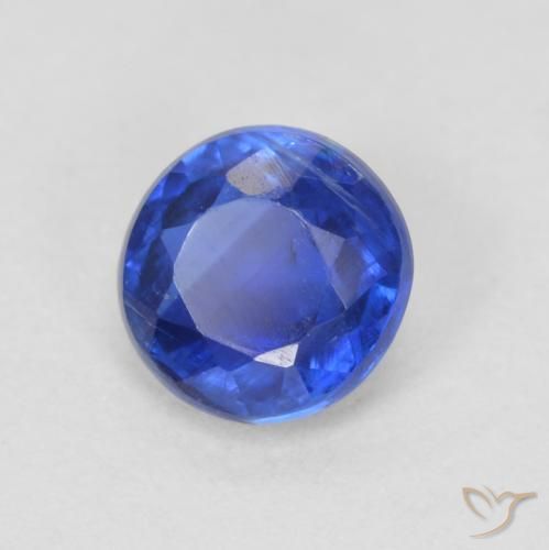Cianita Azul oscuro natural de 0.70 ct, Redondo, VS-SI
