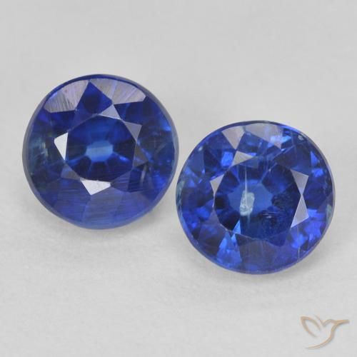 1.59ctw Natural Azul marino Cianita, Redondo, VS-SI