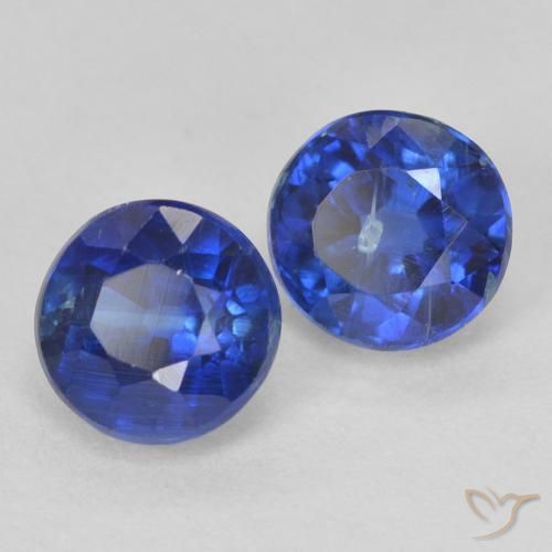 Gemas de Cianita Azul marino natural de 1.59 ct, Redondo, VS-SI