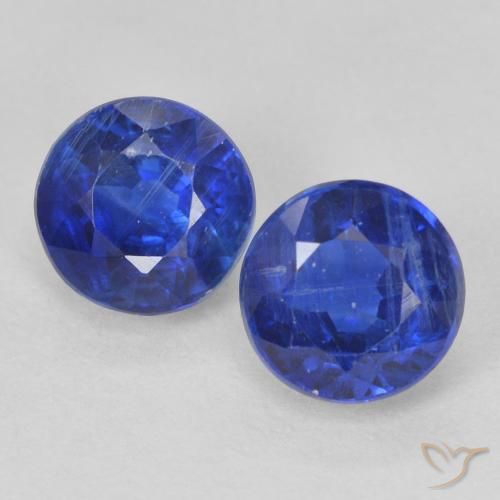 1.63ctw Natural Azul oscuro cianita, Redondo, VS-SI