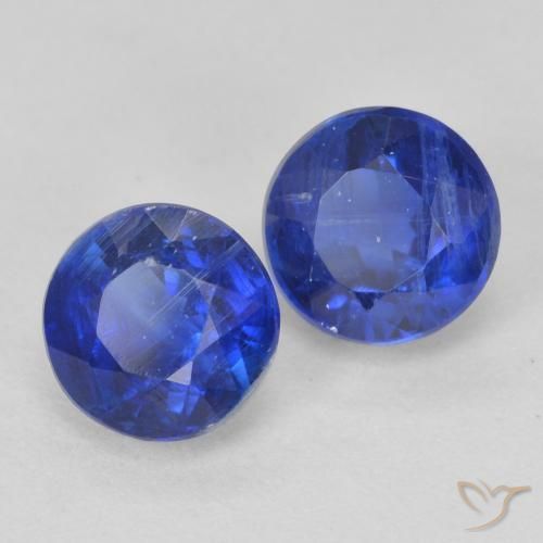 Gemas de Cianita Azul oscuro natural de 1.63 ct, Redondo, VS-SI