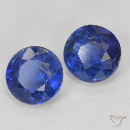 Gemas de Cianita Azul oscuro natural de 1.44 ct, Redondo, VS-SI