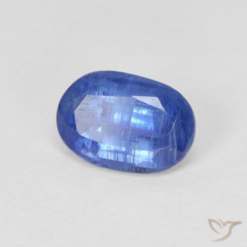 Cianita Azul oscuro medio natural de 1.00 ct, Ovalada, SI