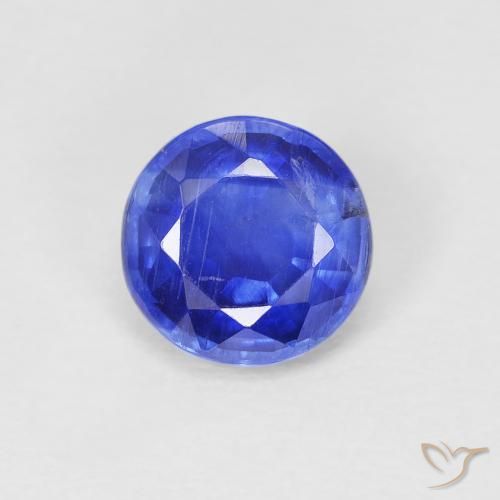 1.10ct Natural Azul vívido Cianita, Redondo, SI