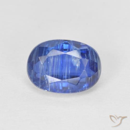 1.36ct Natural Azul oscuro cianita, Ovalada, SI