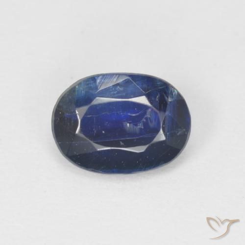 0.96ct Natural Azul oscuro cianita, Ovalada, SI