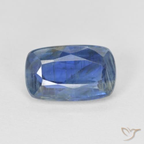3.07ct Natural Azul oscuro cianita, Forma Cojín, SI