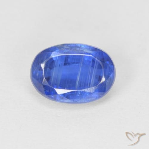 1.23ct Natural Azul oscuro Cianita, Ovalada, SI