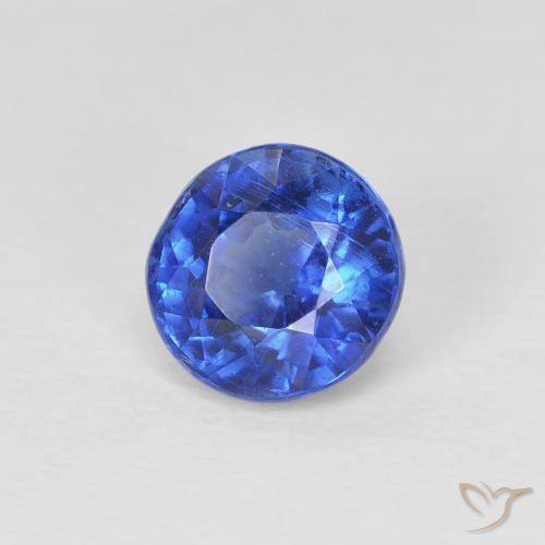 Cianita Azul real natural de 1.15 ct, Redondo, SI