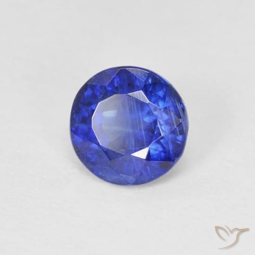 Cianita Azul oscuro natural de 1.03 ct, Redondo, SI