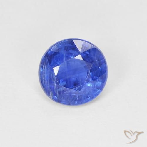 1.00ct Natural Azul oscuro Cianita, Redondo, SI
