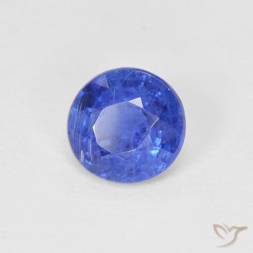 Cianita Azul oscuro natural de 1.00 ct, Redondo, SI